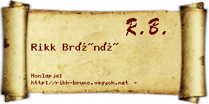 Rikk Brúnó névjegykártya